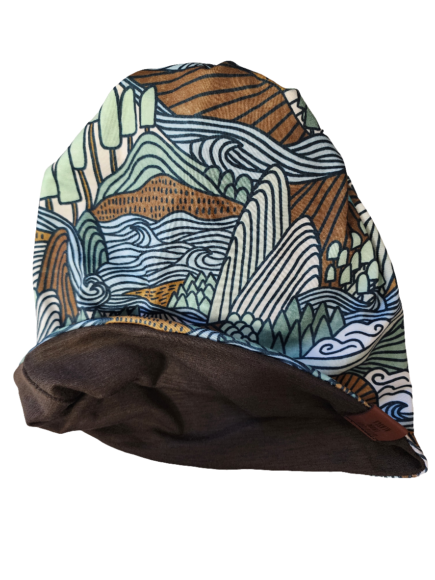 "Nature Scene" 4 Way Wool Lined Beanie