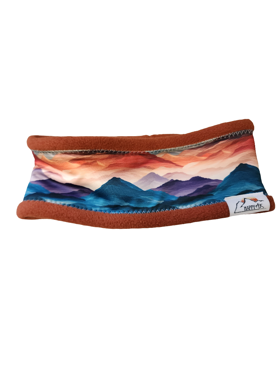 Mystery Mountains Fleece Headband | Fleece Lined Neck Warmer