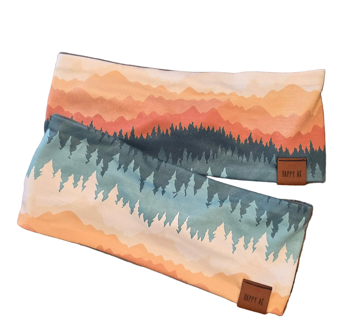 "Ombre Trees" Merino Wool Lined Headband
