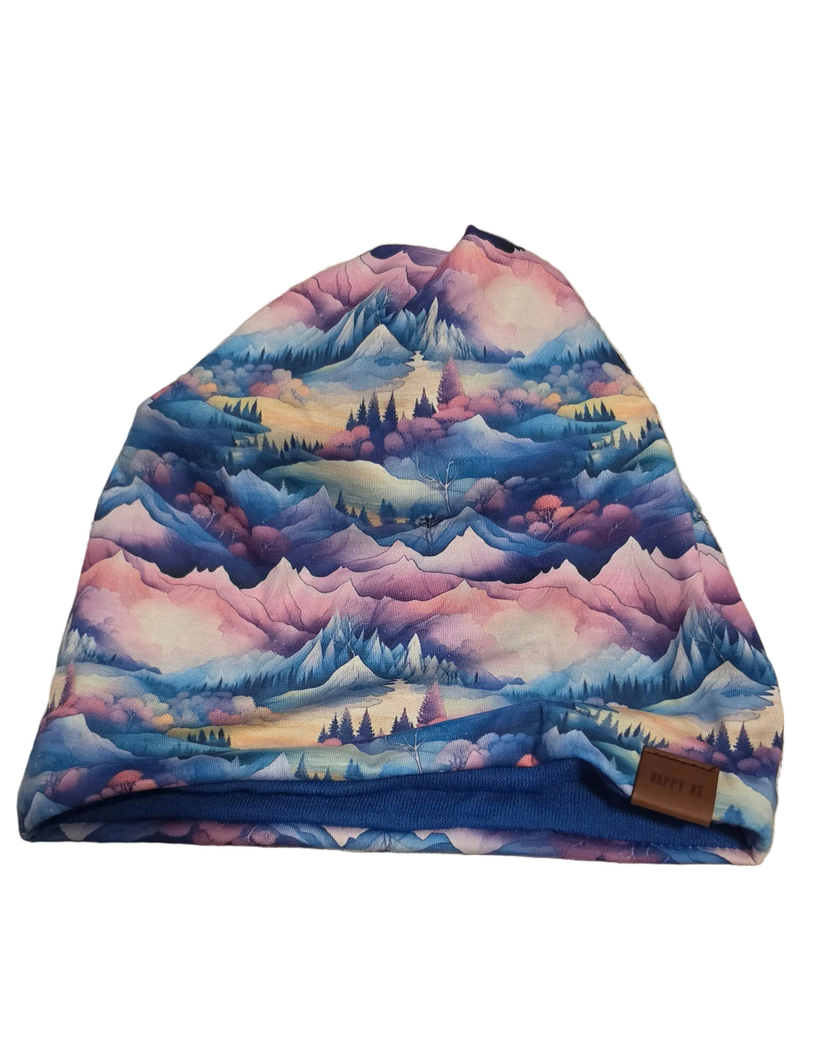 "Watercolor Mountains" 4-Way Wool Lined Beanies