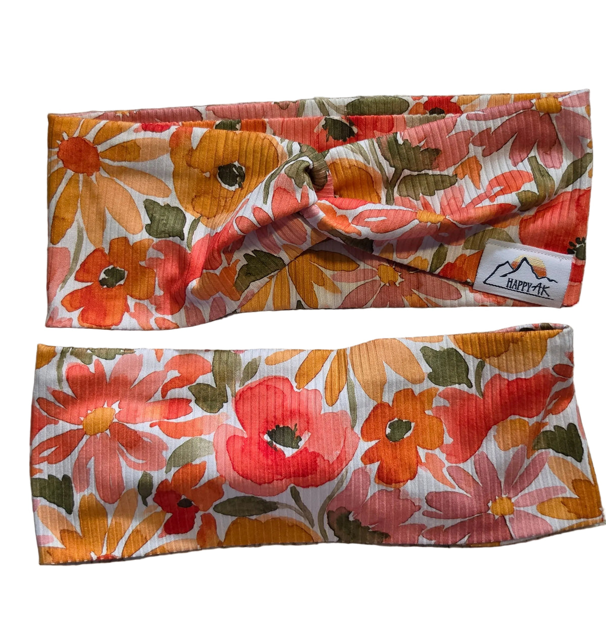 "Melon Floral" Twist Headband
