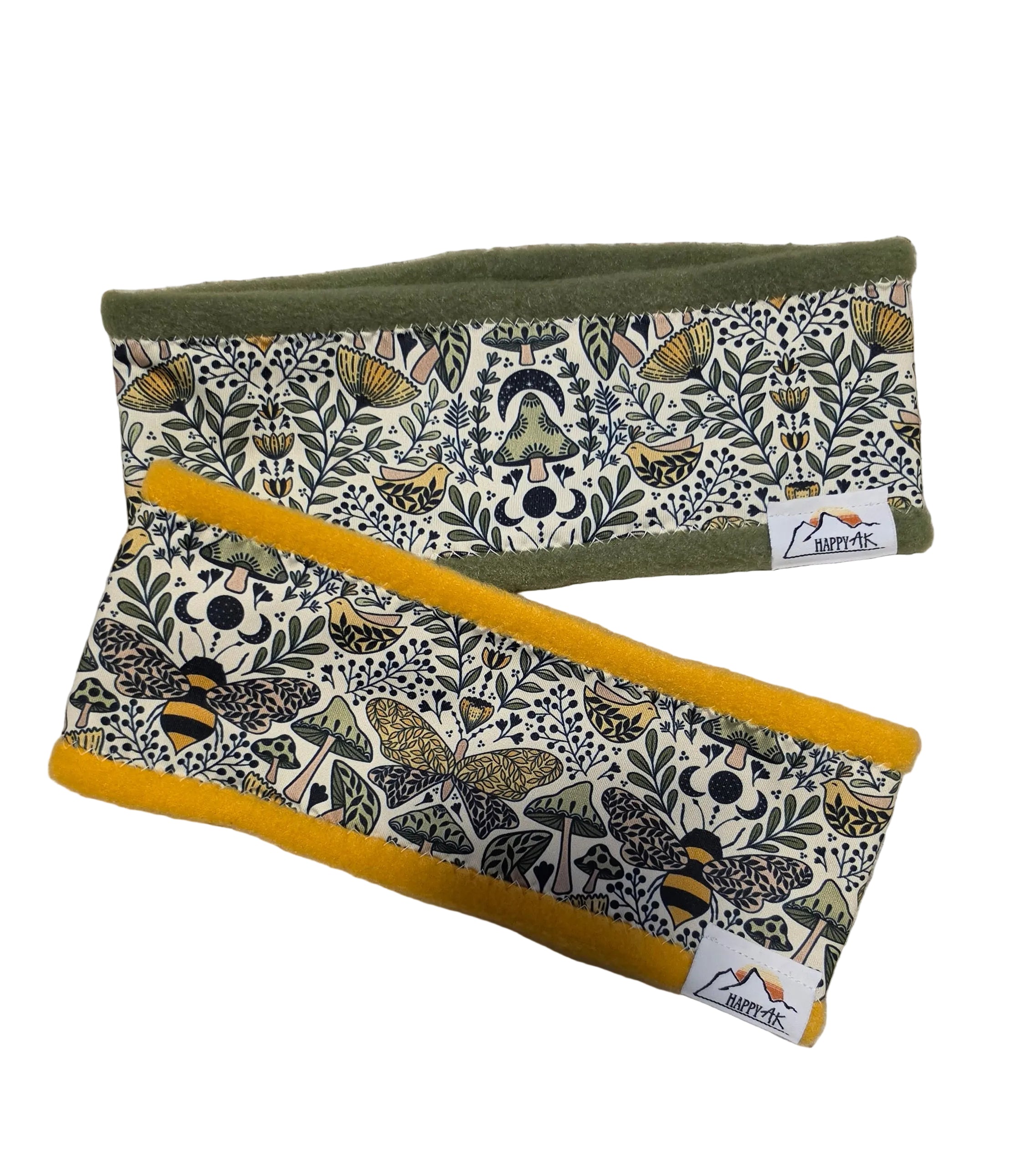 "Bees and Moths" Fleece Lined Headband
