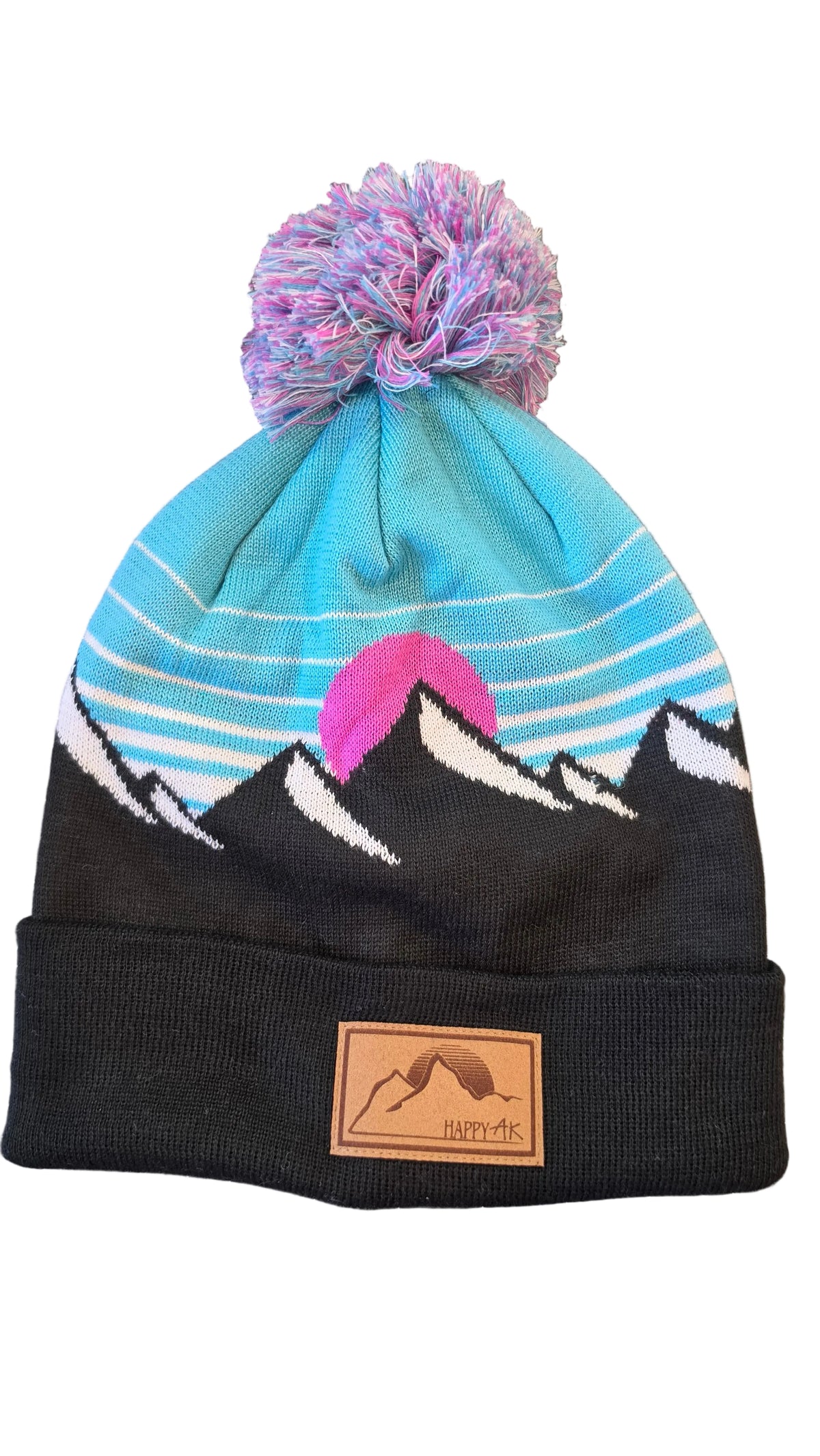 Retro Peaks Pom Pom Beanie