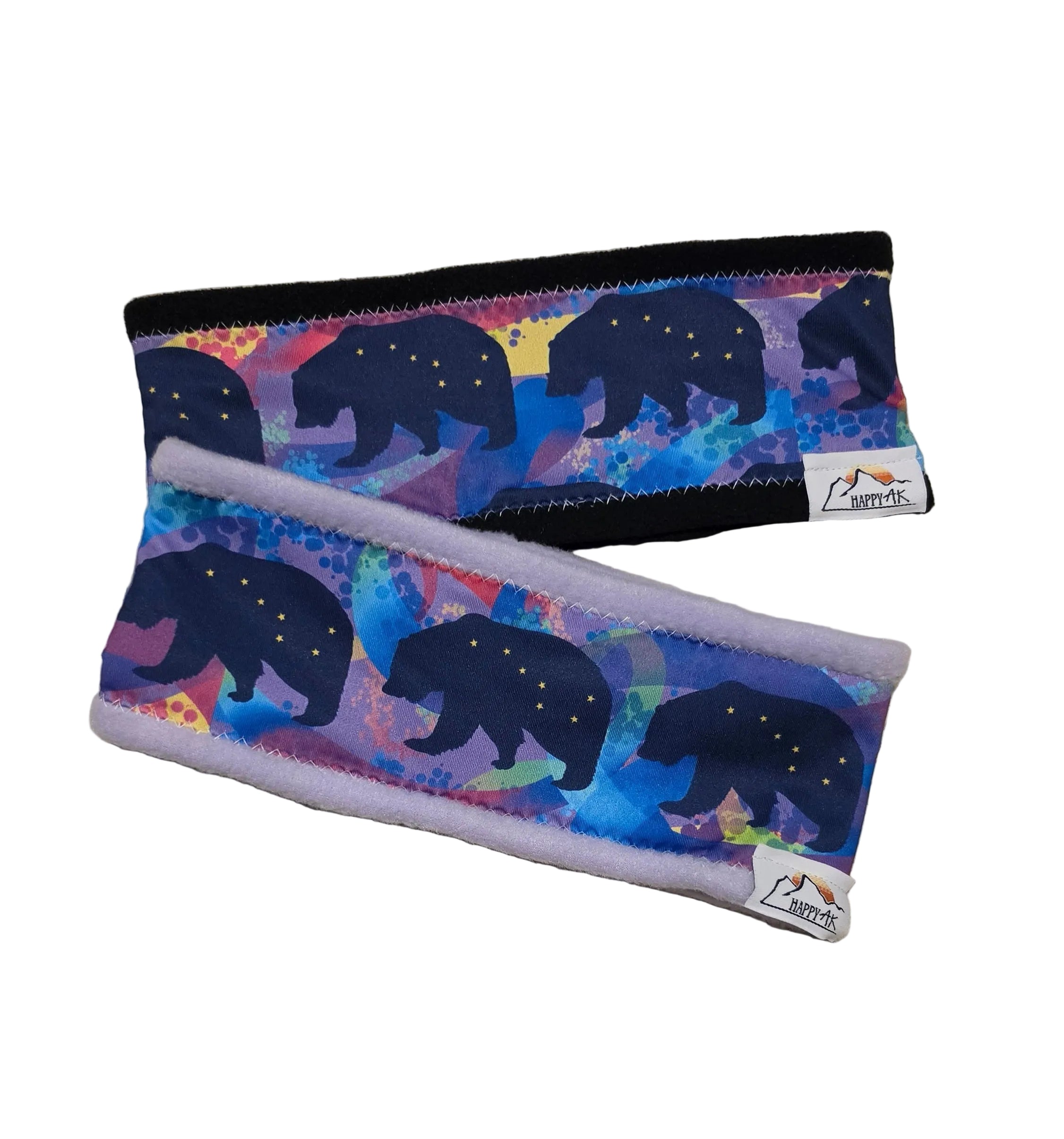 "Alaska Aurora Bear" Fleece Lined Headband