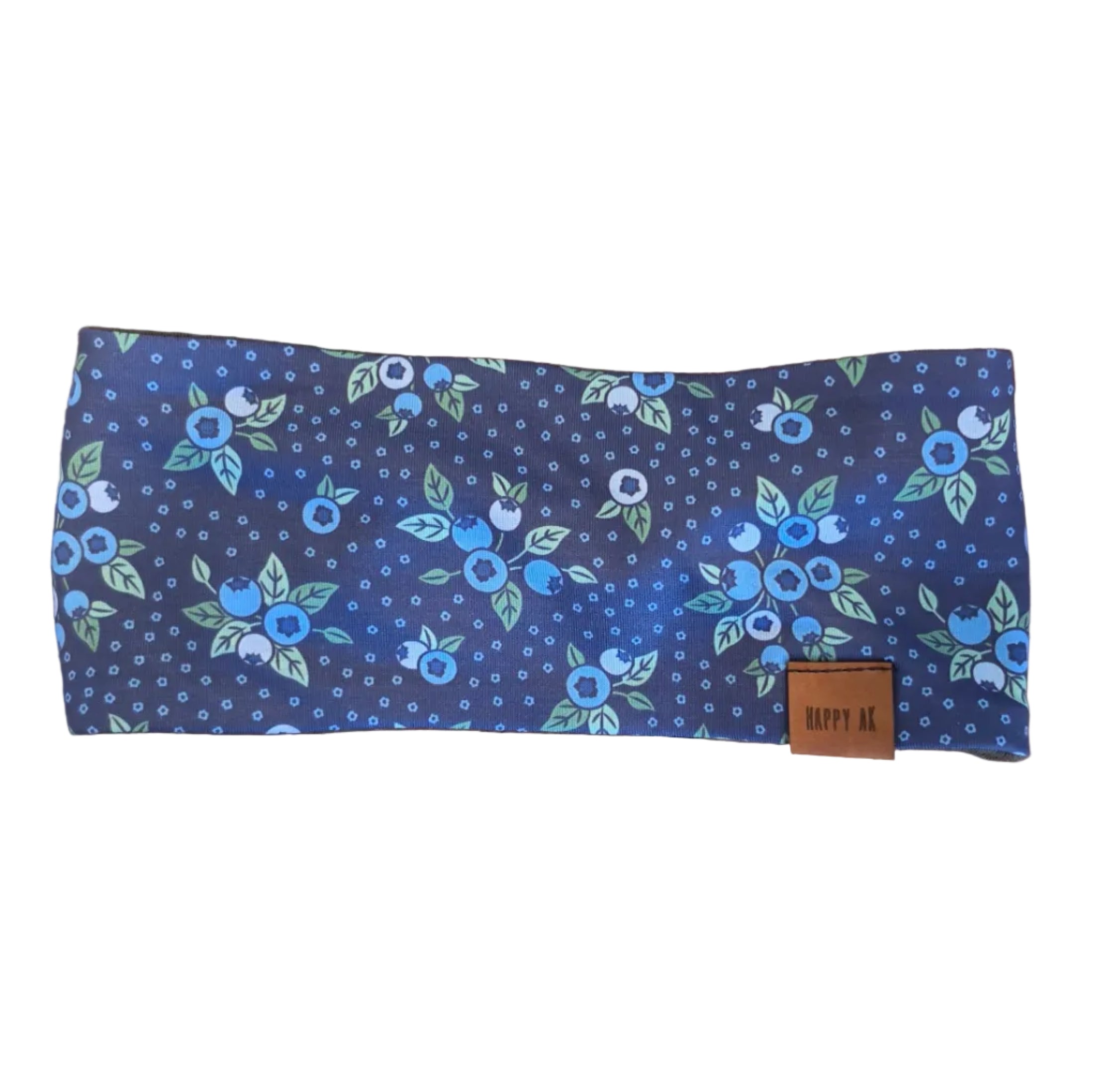 "Blueberries" Merino Wool Lined Headband