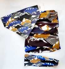 Load image into Gallery viewer, Tallest Peaks and Teal Fish Dog Bandana - Headband Happy AK

