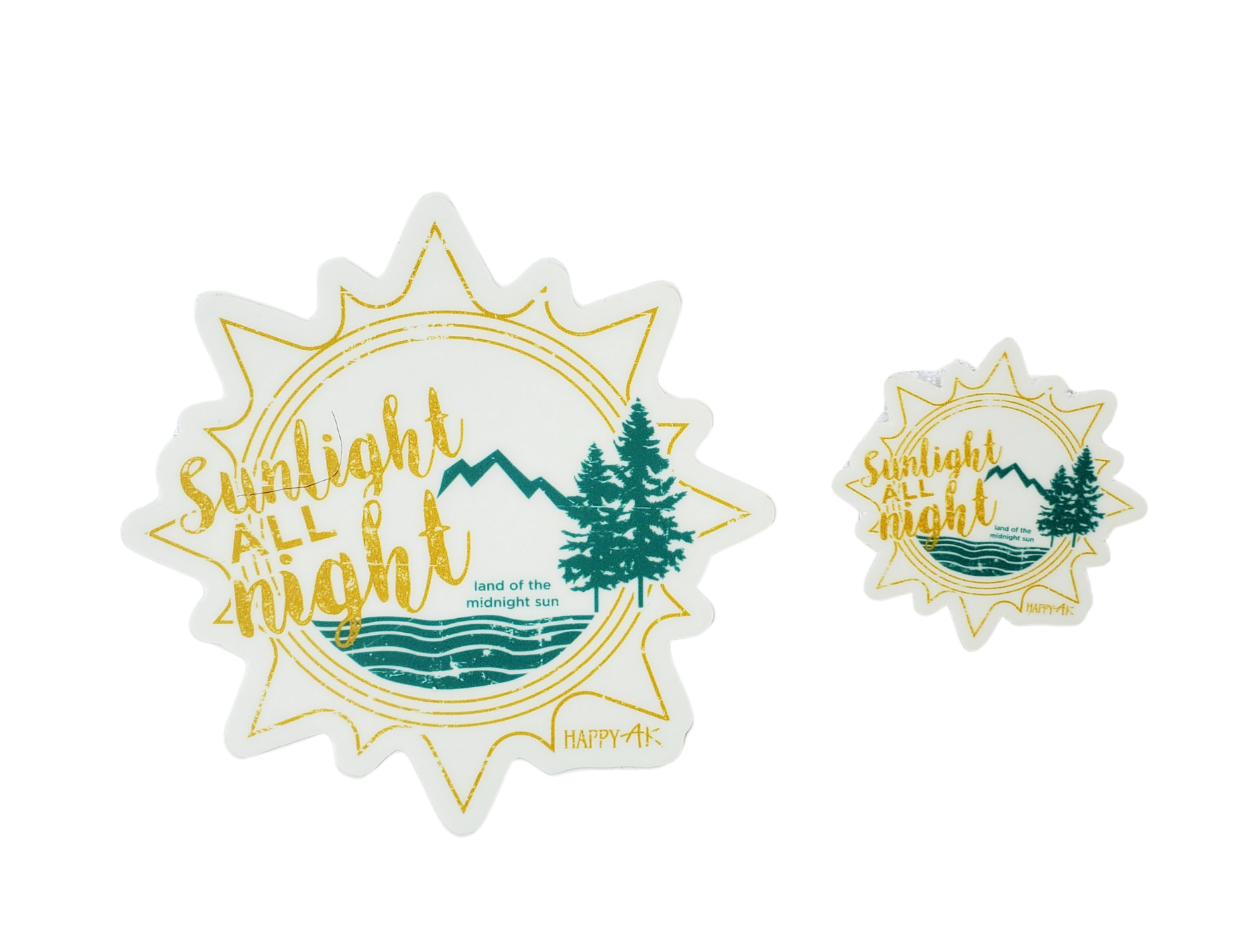 "Sunlight All Night" Sticker and Button - Headband Happy AK